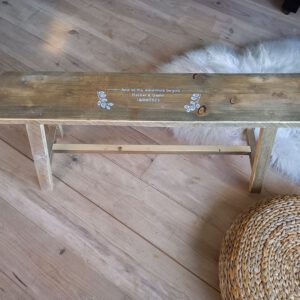 Gepersonaliseerd houten bankje trouwbankje, herinneringsbankje met 2 poten of 4 poten