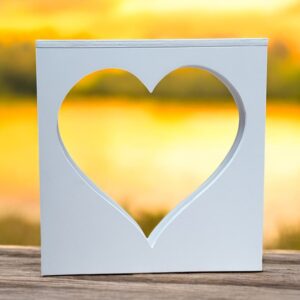 Hartframe box van hout voor een zandceremonie bruiloft