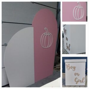 Gender reveal houten box 60x60x80