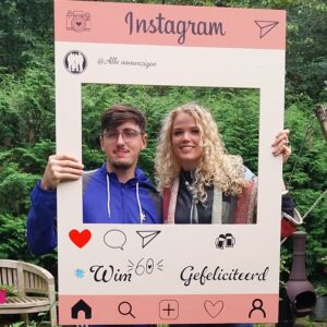 Instagram frame XL van hout gepersonaliseerd