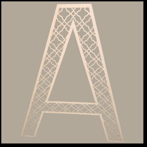 Uitgesneden letter van MDF Oosters patroon